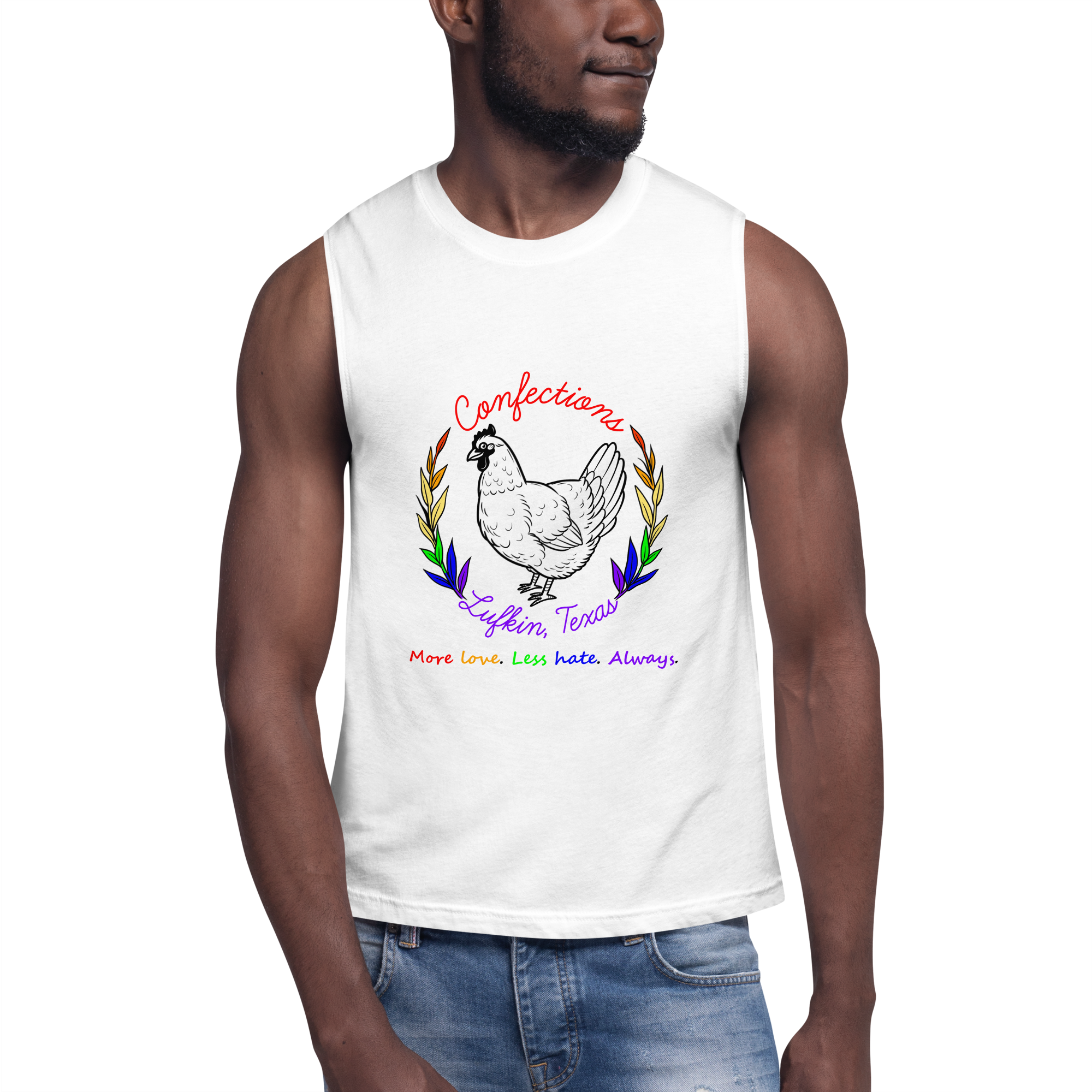 Confections Rainbow Muscle Shirt