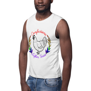 Open image in slideshow, Confections Rainbow Logo Muscle Shirt
